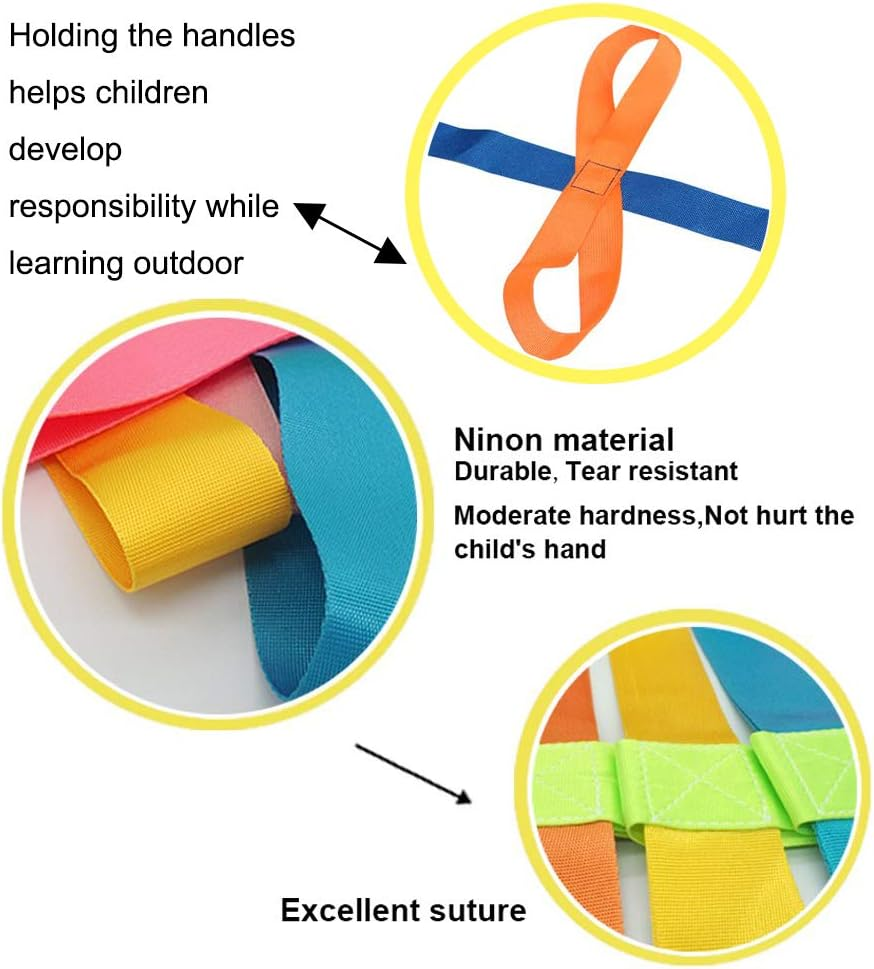 Lainrrew Walking Rope, Colorful Walking Rope with Handles Outdoor Safety Daycare Rope for Preschool Children Daycare School image number 2