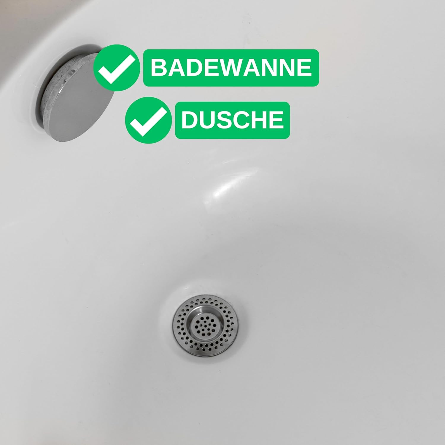 Stainless Steel Drain Strainer 3 Pack Diameter 70Mm outside 42Mm inside Protrudes 9.5Mm Spout Drain Strainer for Kitchen Sink, Sink, Shower Tray, Bathtub, Hair Strainer and Food Scraps Strainer, Hair Filter Basket image number 6