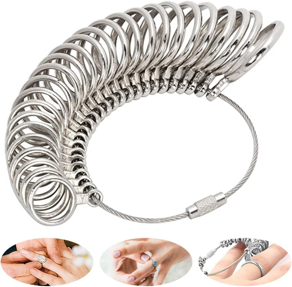 26Pcs A-Z Australian + UK Ring Sizer Stainless Steel Measuring Gauge Size Sizing image number 4