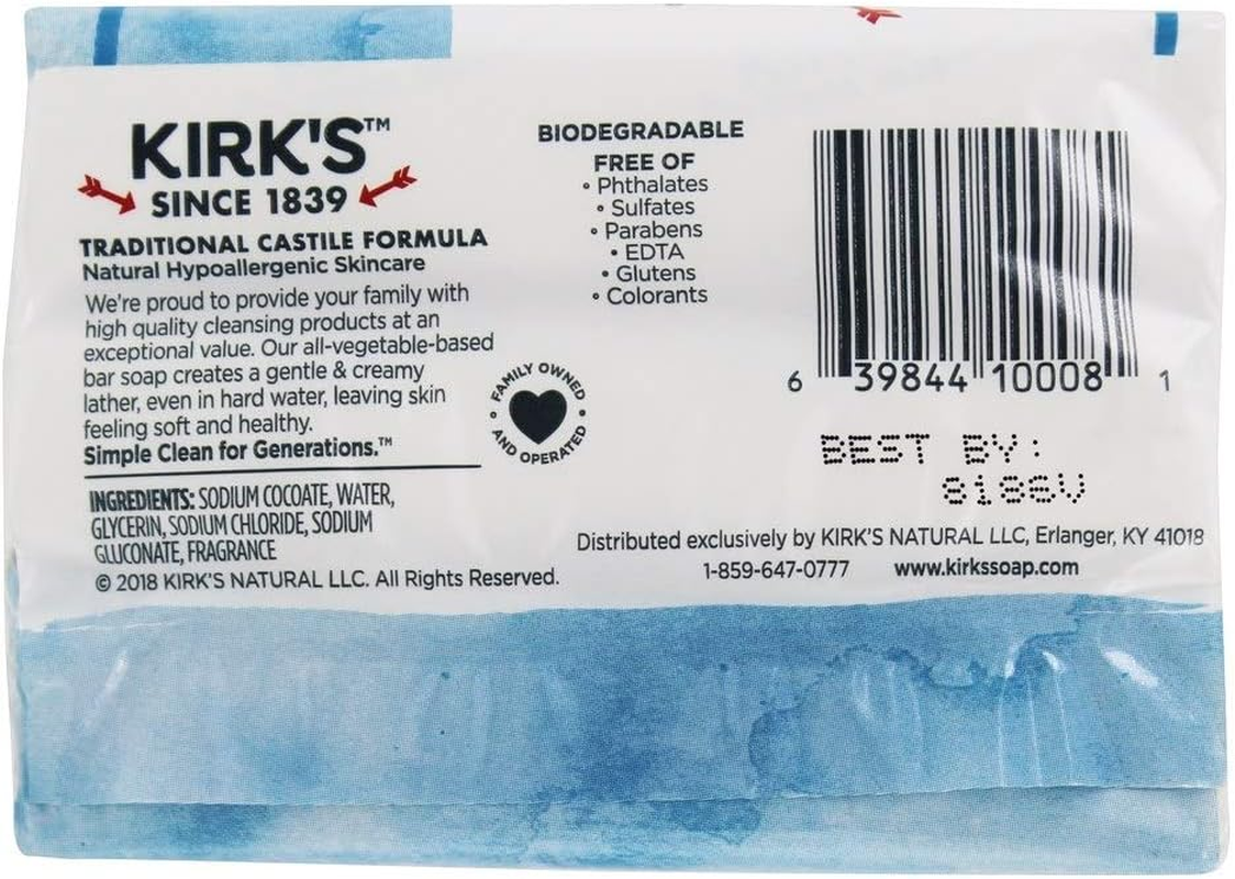 Kirks Natural Original Castile Soap, 4 Ounce - 12 per Case. image number 2