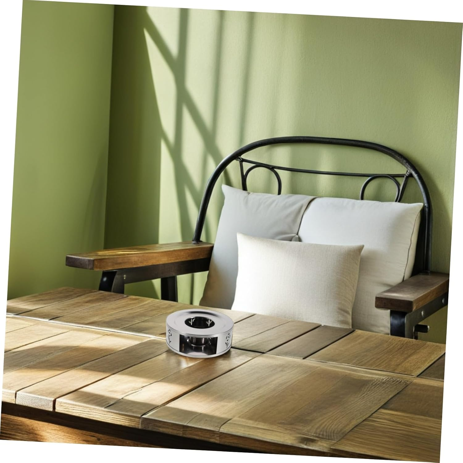 OKUMEYR Stainless Steel Tea Kettle Warmer with Floral Hollow Design Quick Heating Metal Coffee Warmer Base for Indoor Outdoor Use Suitable for Teapots Espresso Milk Tea and Social image number 1