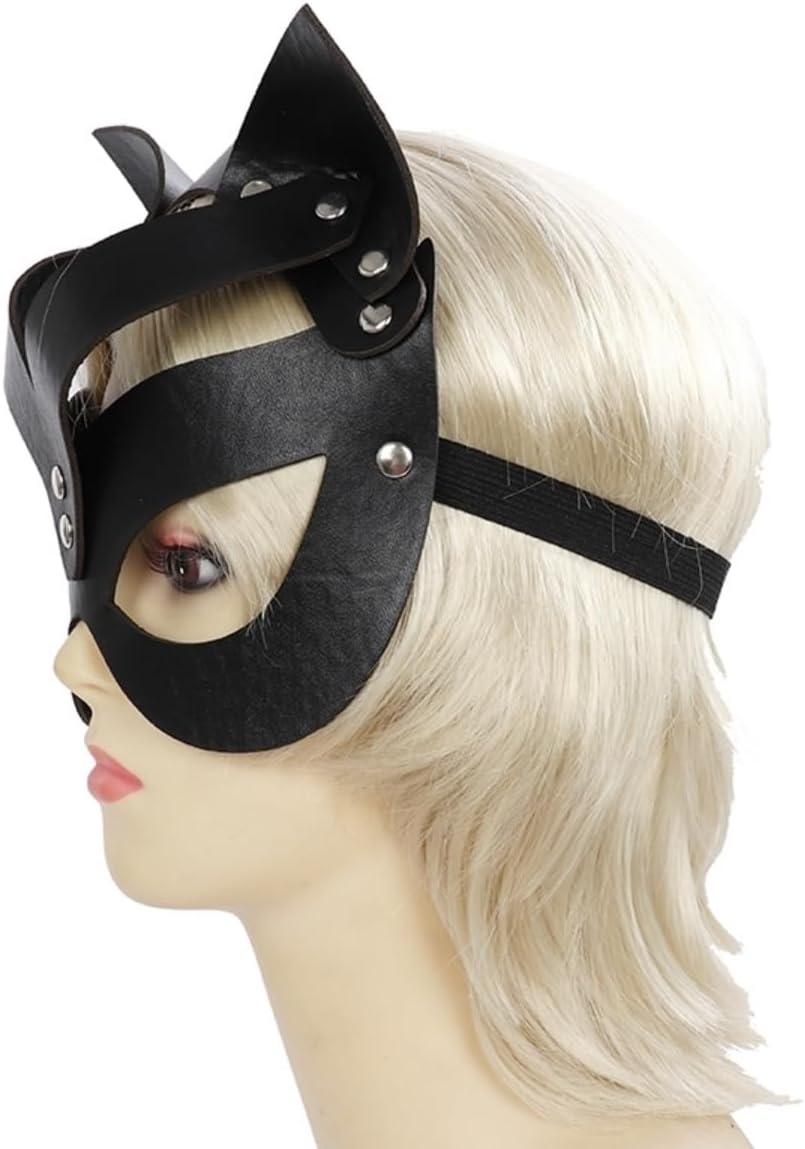 Costume Bay PU Cat Mask Halloween Cosplay Party Decoration Masquerade LARP Costume Accessory Polyurethane Durable Material Black Stylish Comfortable Fit AU image number 3