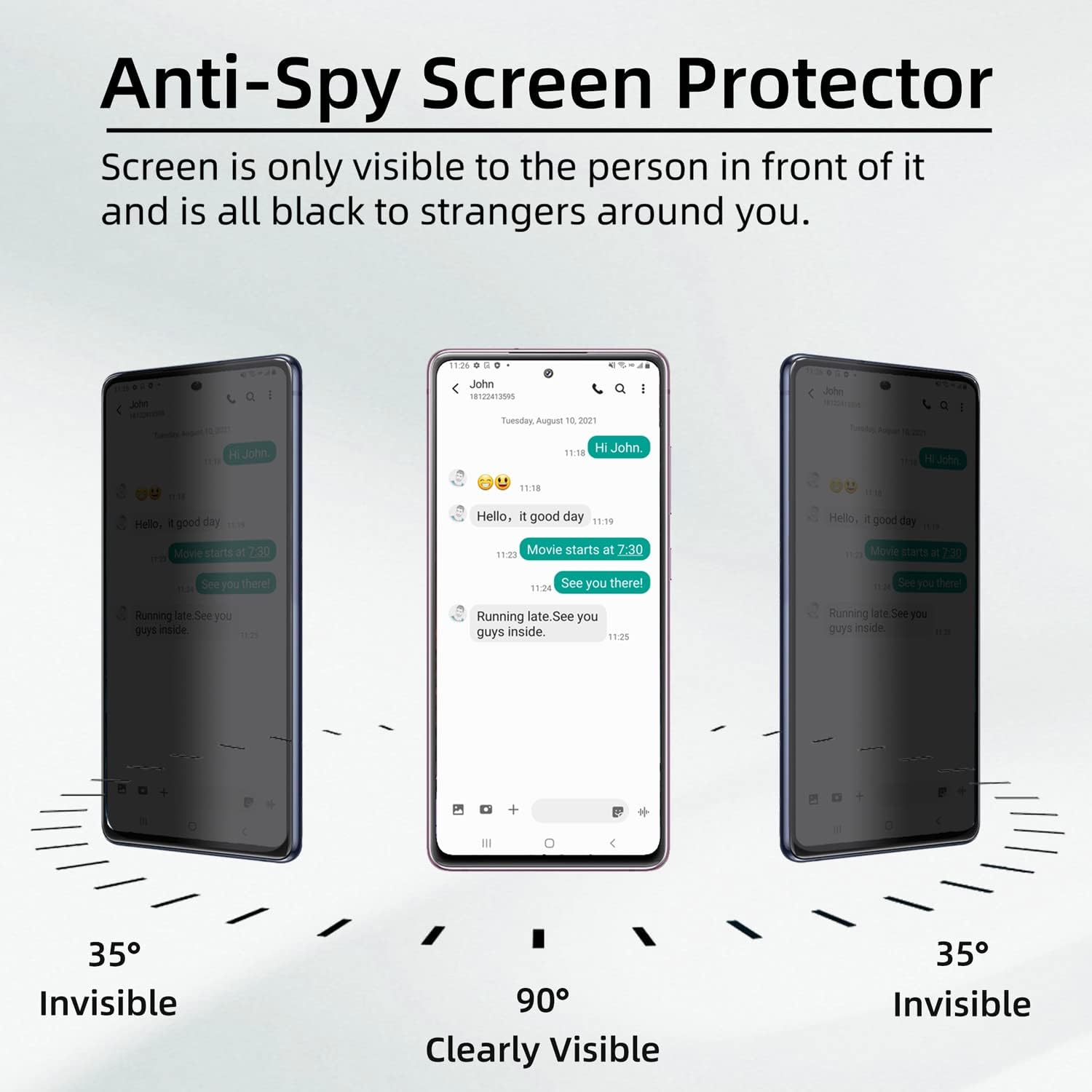 【3+1 Pack】Designed for Samsung Galaxy Z Fold 5 Privacy Screen Protector【9H Tempered Glass】Anti-Spy Film Compatible with Samsung Fold5 5G image number 1