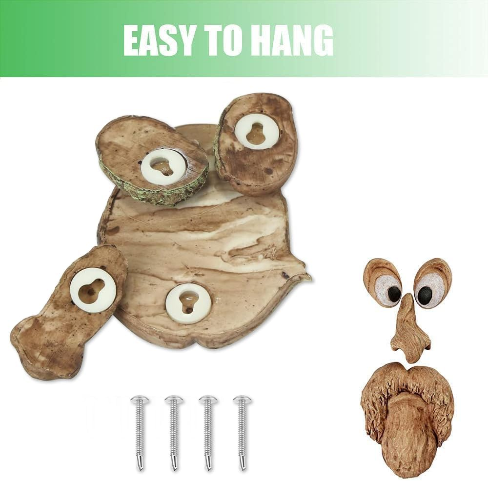 EIIORPO Tree Faces Decor Outdoor, Funny Yard Art for Garden, Lawn, Halloween Tree Decorations(B) - B image number 5