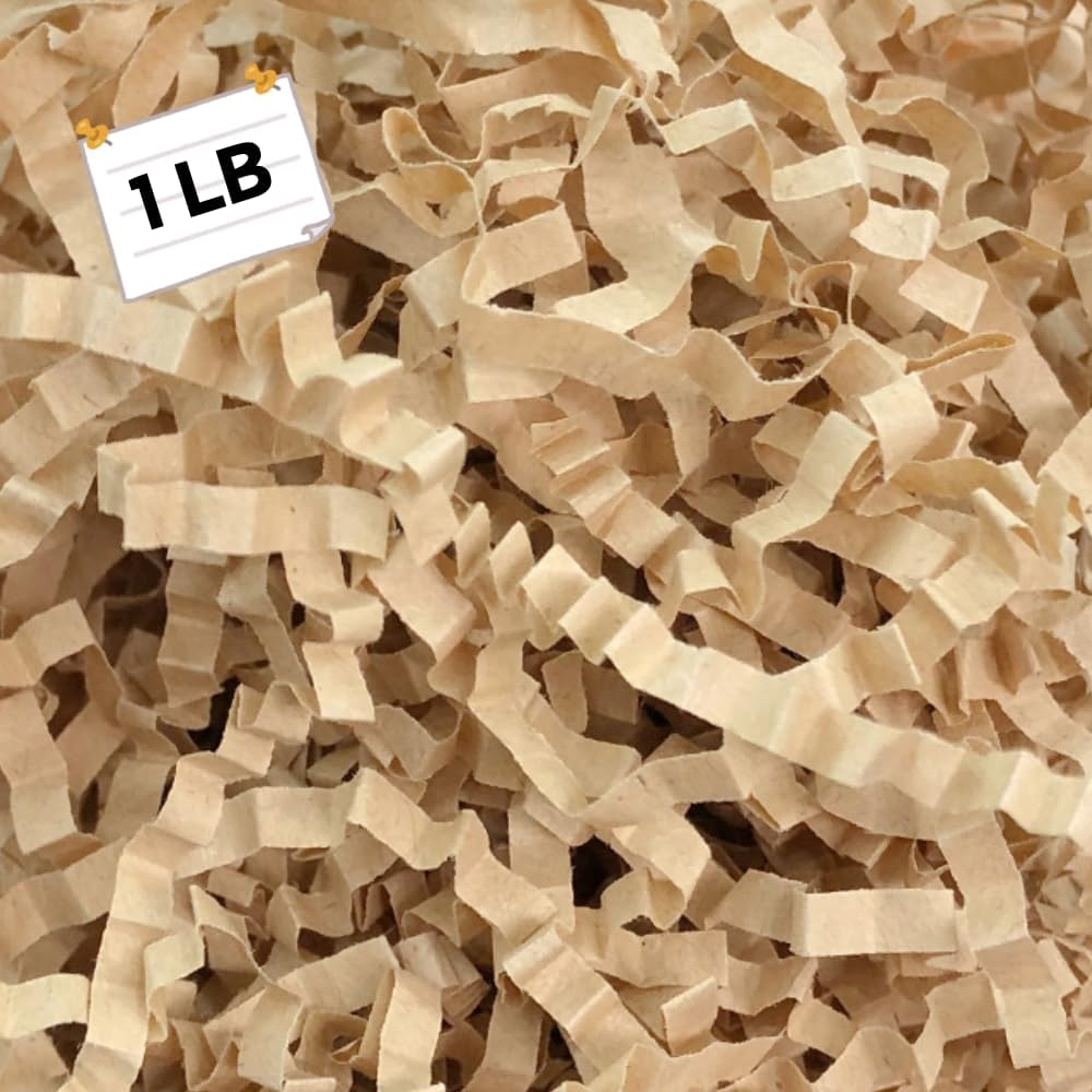 1 LB Crinkle Paper Filler - Easter Grass, Basket & Gift Stuffers, Shredded Paper Filler for Christmas, Wedding, Birthday, Bridesmaid, Gift Boxes, Baskets and Decor - (Red & Green & Brown)