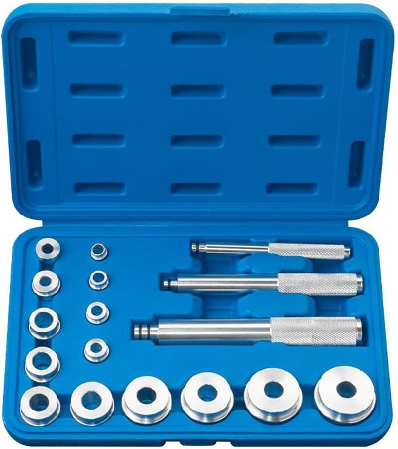 17Pcs Bearing and Seal Install Driver Set, Alu Um Alloy Wheel Bearing & Seal Bush Driver Set Removal Tool for Cars Bikes Wheel Axle Bushing Installation Kit Blue image number 1