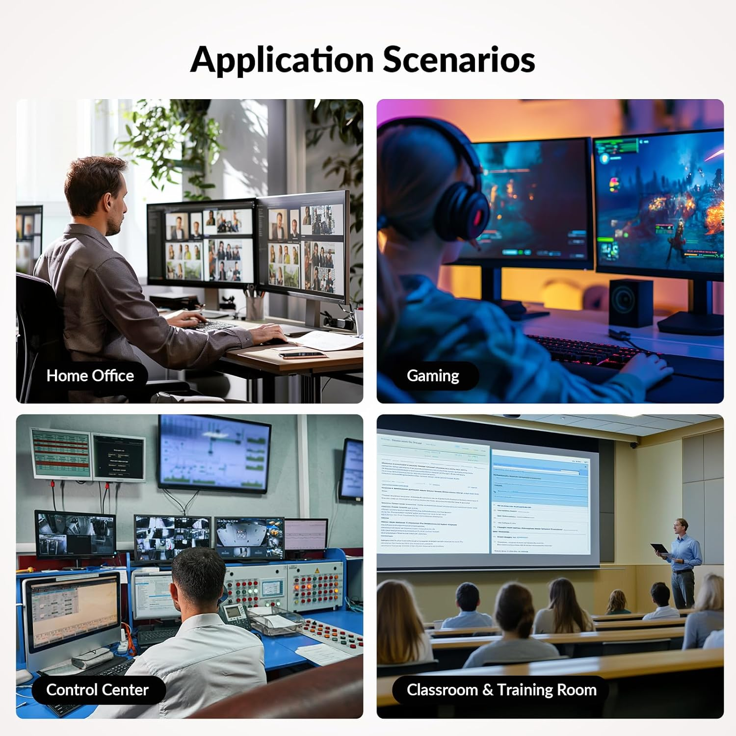 HDMI USB KVM Extender Dual Monitor over Cat5E/6/6A/7 up to 1080P@60Hz 197Ft, Zero Latency Extended Dual View, Display 2 Monitors with 4 USB 2.0 Ports for Keyboard/Mouse, HDCP 1.4, Poc, Plug and Play image number 5