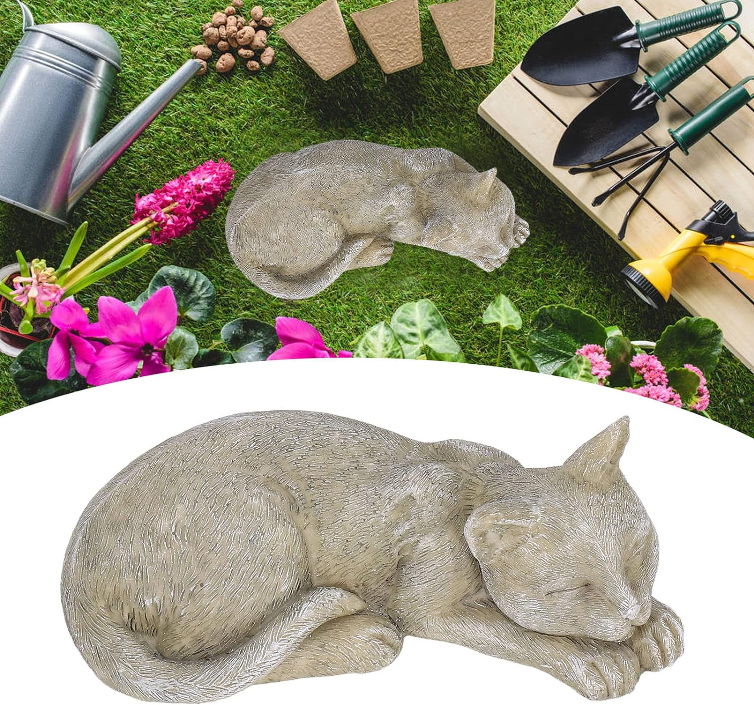Pet Memorial Tombstone Outdoor Resin Pet Gravestone Cat Dog Sculpture for Garden image number 5