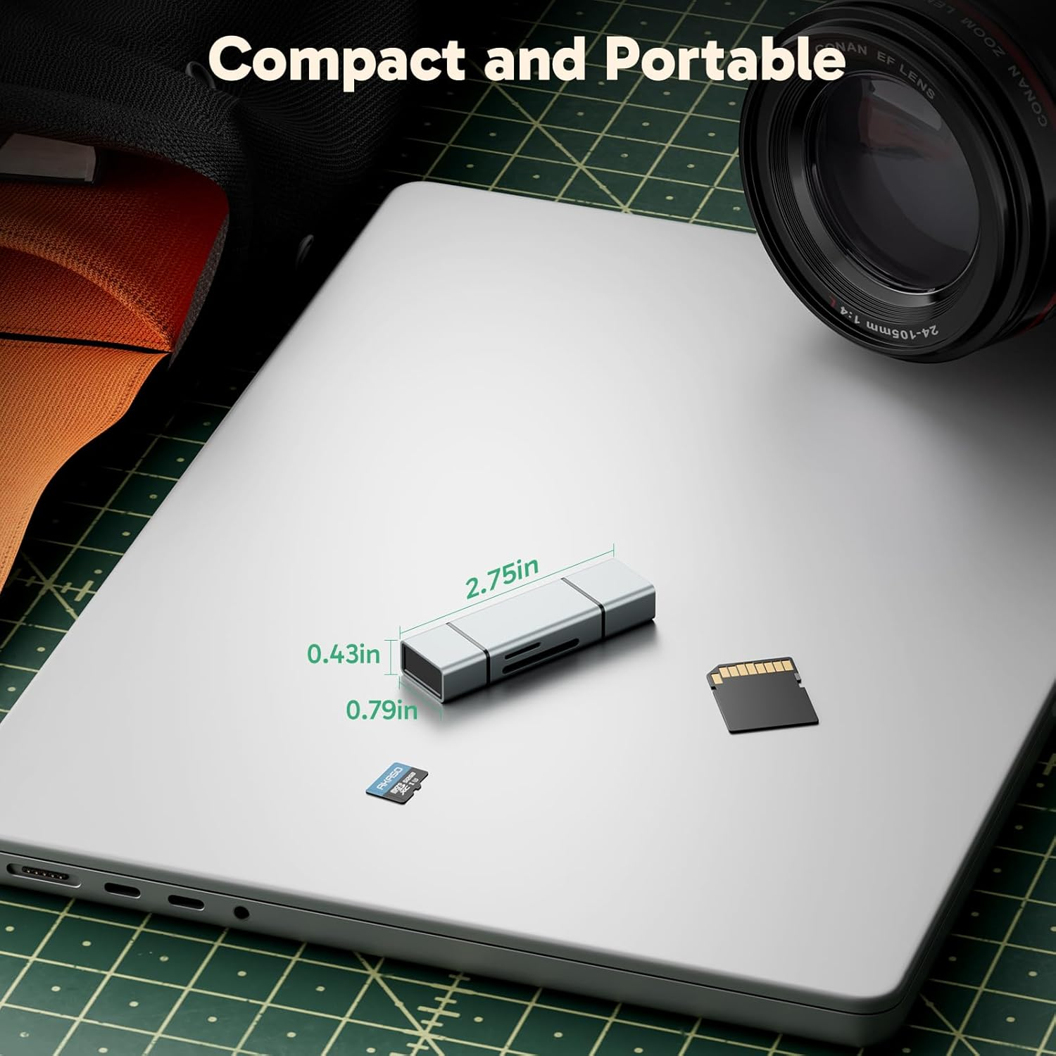 AKASO SD Card Reader, USB C & USB 3.0 Memory Card Reader for Sd/Micro SD/UHS-I/SDXC/SDHC/TF, Compatible with Smartphones, Laptops, Tablets, Personal Computer and Cameras image number 3