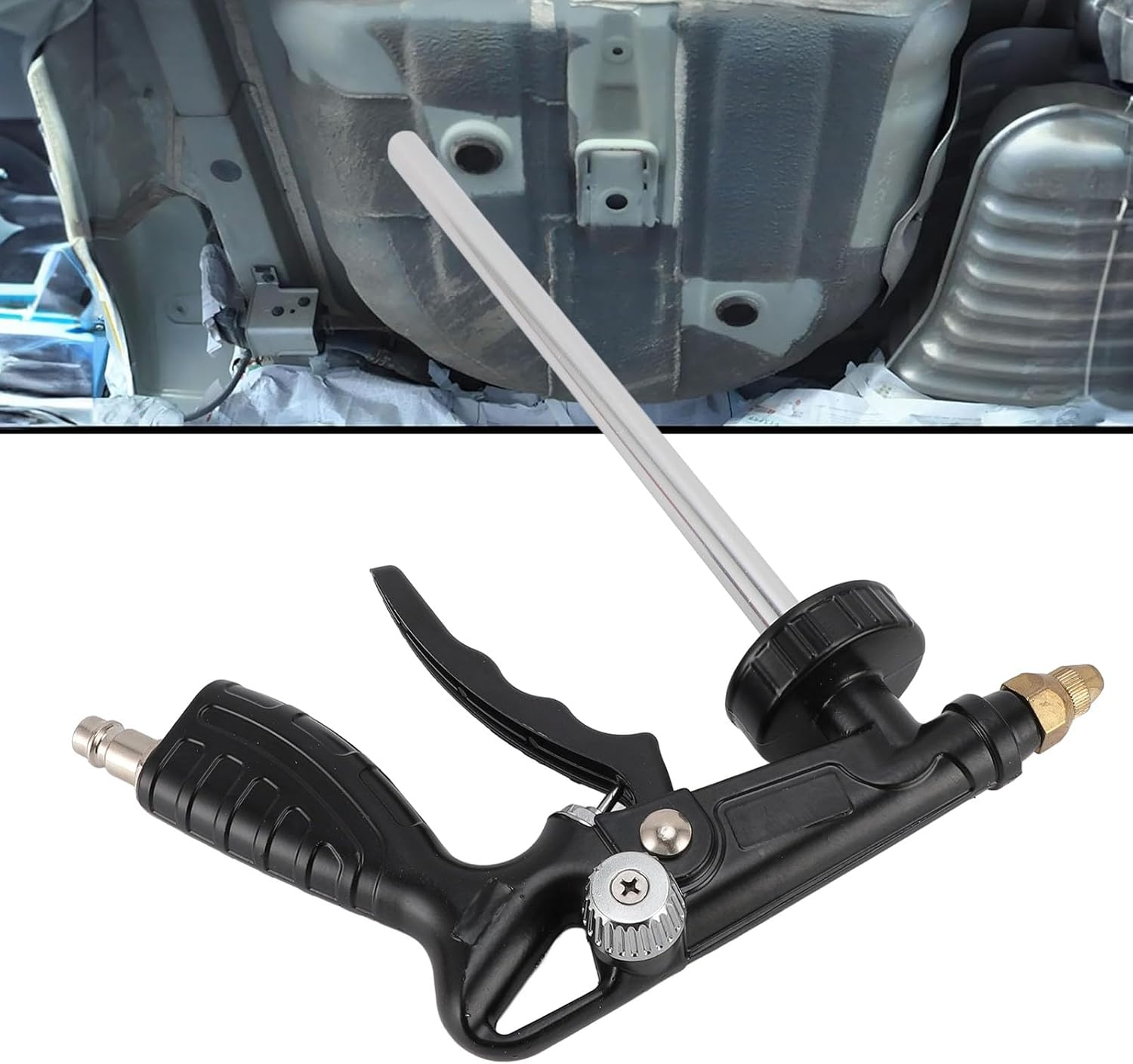 Fdit Air Undercoating Spray Gun, Pneumatic Automotive Rustproofing Sprayer with Quick Connector Hose & Stainless Steel Tube, Ergonomic Design for Truck Bed Liners image number 3