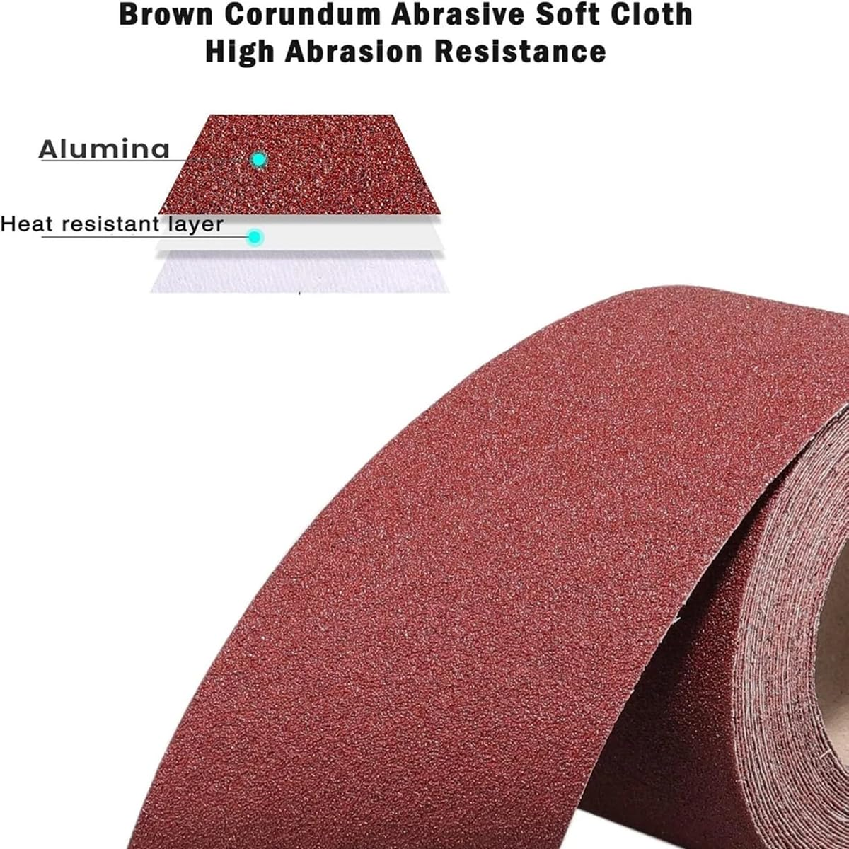 AIMALL 10CM Wide Sandpaper Roll &ndash; 10M Brown Corundum Emery Cloth for Woodworking, Metal, Wall, Hand Tear Polishing Grit 80-600 Abrasive Gauze Paper image number 1