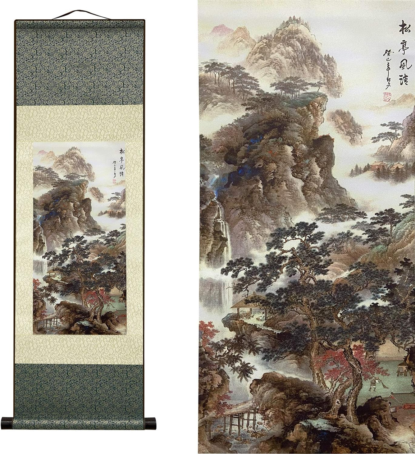 Atfart Beautiful Scroll Wall Hanging,Autumn in Huangshan (39 Inches X 12 Inches).