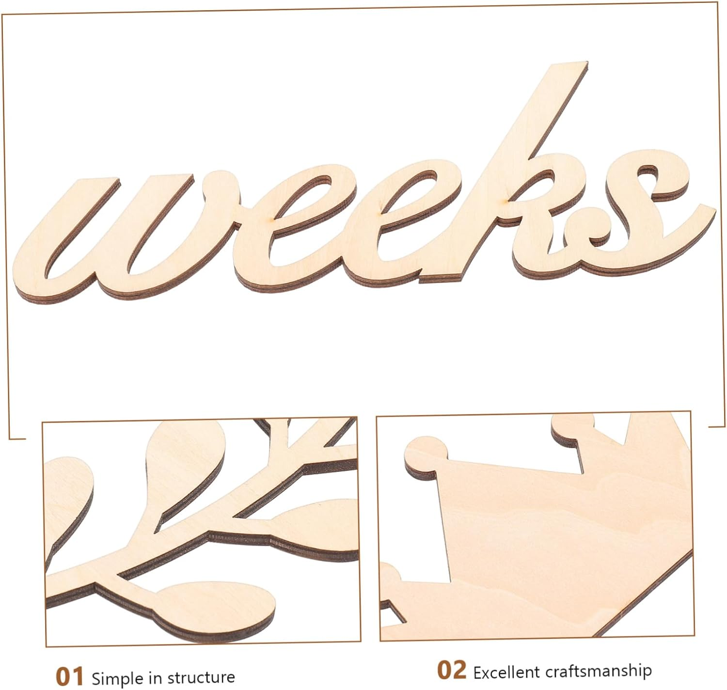 Wooden Milestone Disc for Newborn Announcement Signs Months Growth Cards Delicate Party Decorations for Shower image number 4