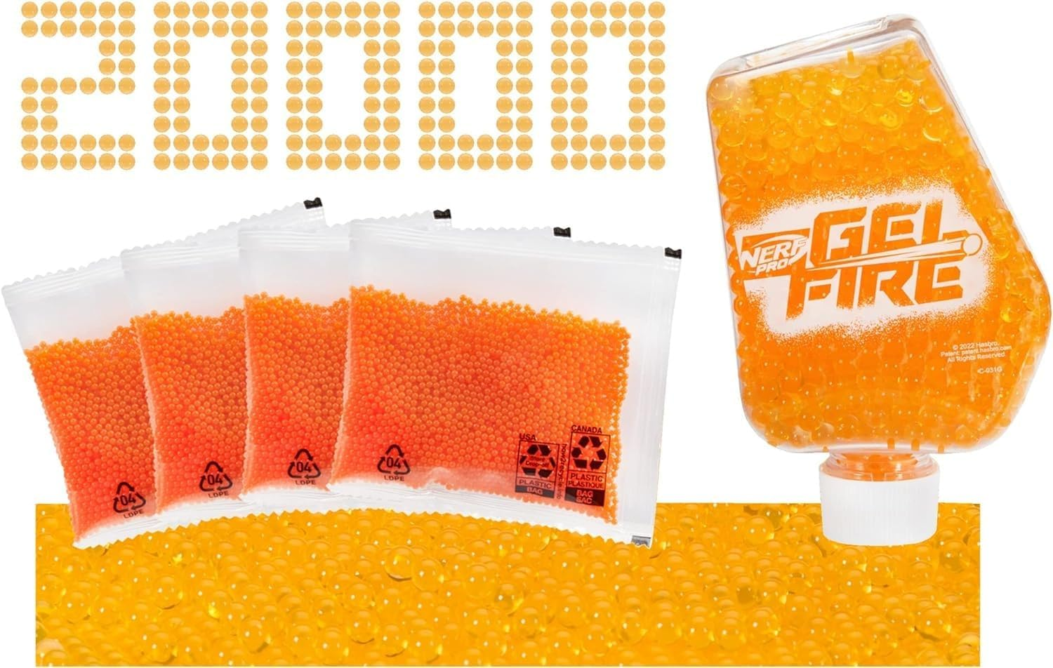 NERF Pro Gelfire Refill, 20,000 Dehydrated Gelfire Rounds, 1X 800 round Hopper, Use Pro Gelfire Blasters, Ages 14 & Up image number 2