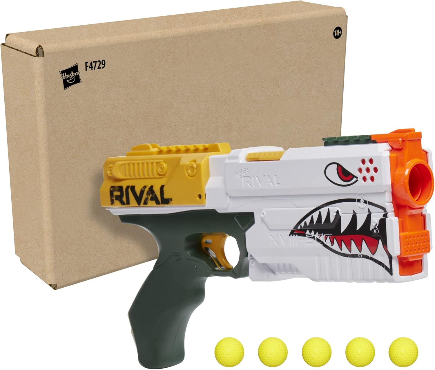NERF Rival Kronos XVIII-500 Blaster, Breech-Load, 5 Rival Rounds, Spring Action, 90 FPS Velocity, White Color Design (Amazon Exclusive), (F4729) image number 4
