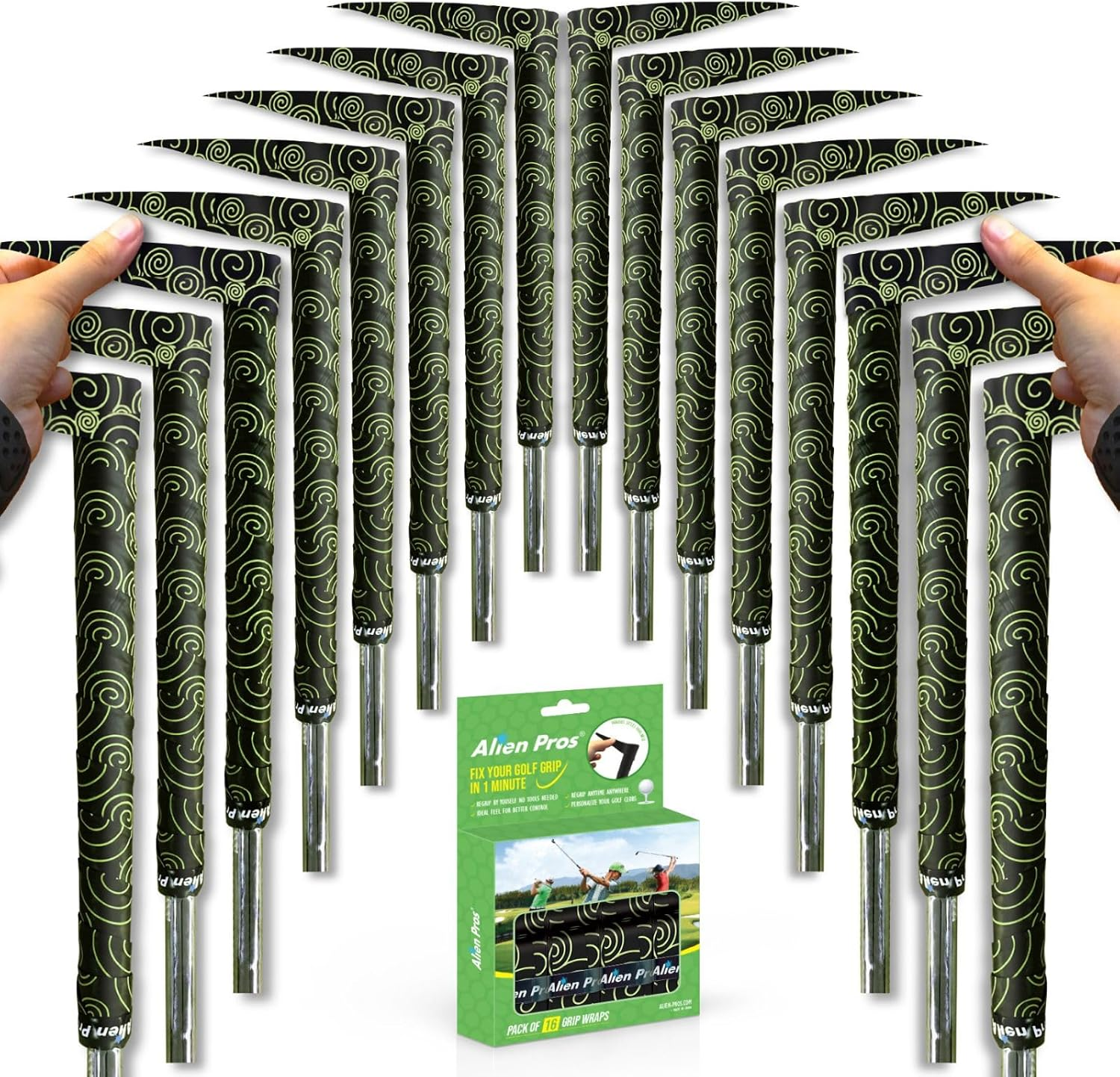 Alien Pros Golf Grip Wrapping Tapes - Innovative Golf Club Grip Solution - Enjoy a Fresh New Grip Feel in Less than 1 Minute image number 1
