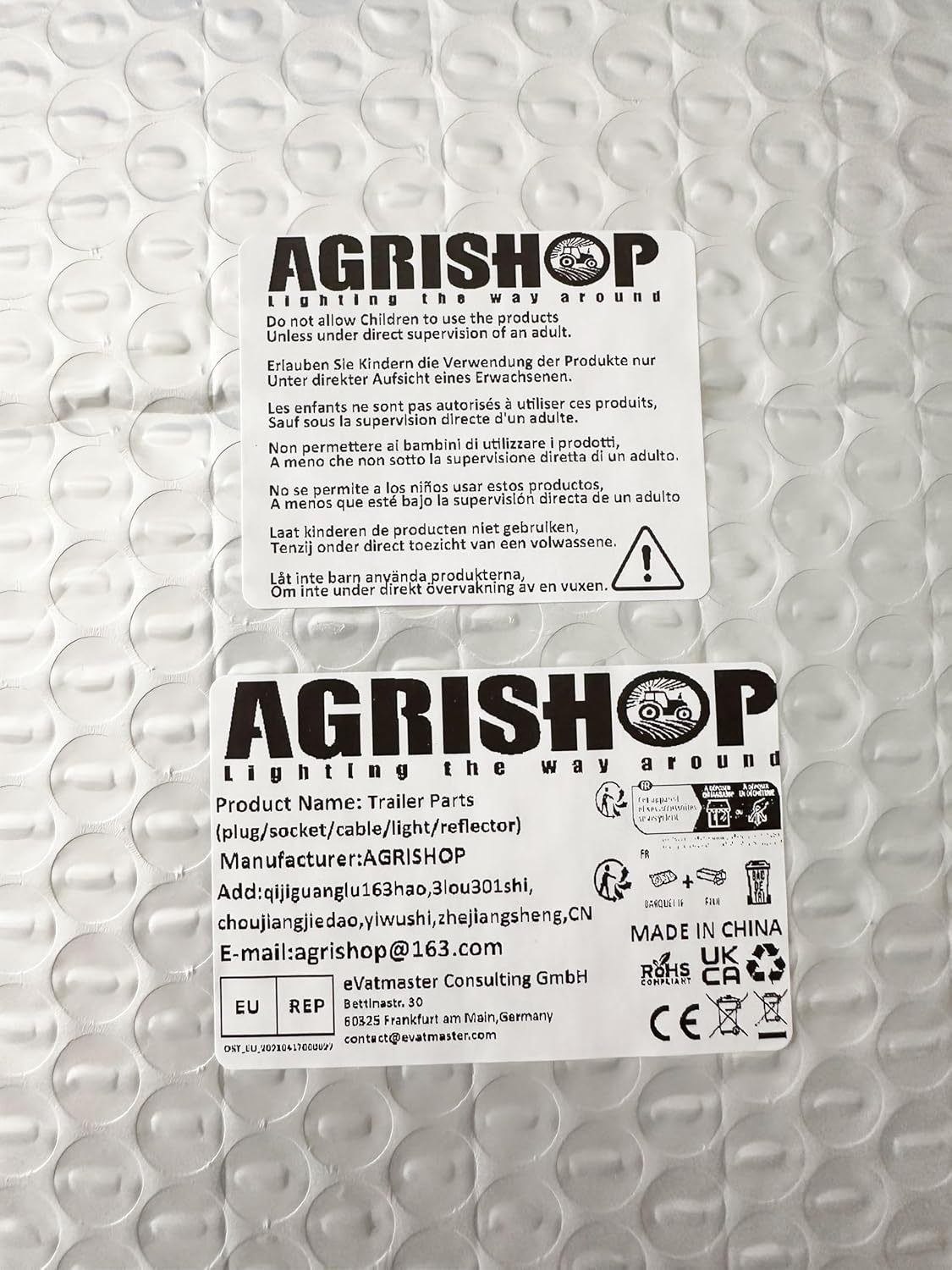 Rectangular Reflectors Screw-On Pack of 2, 90 X 40 X 8 Mm, with E9 Certification, Rear Reflector for Tractor, Caravan, Diffusion Disc Trailer, Cat'S Eye, White Square Reflector (White/Square/2-Pack) image number 1