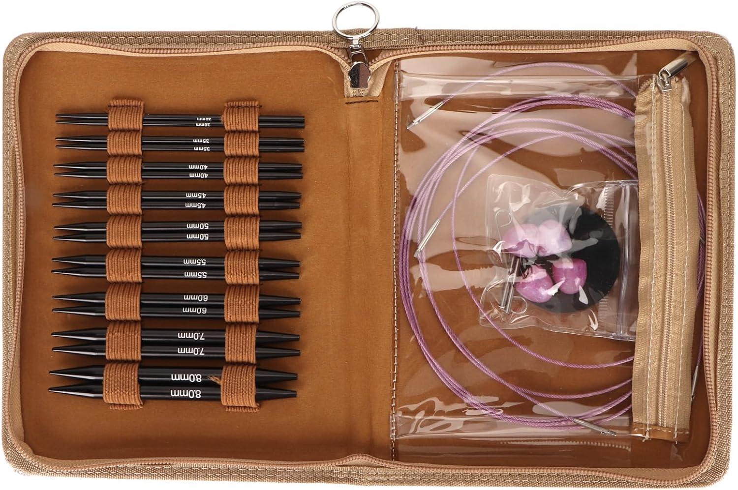 Circular Knitting Needle Set, Interchangeable Circular Needle Set with Storage Bag, 18 Needles Knitting Starter Kit for Crafting, Sewing, Knitting image number 2