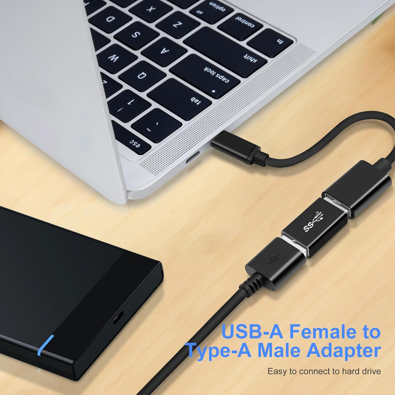 AIYEEN USB 3.0 Male to USB 3.0 Female Adapter (2 Pack) OTG 3.0 USB a to 3.0 USB a Adapter, USB Male Connection or Data Cable Extension, USB3.0 Extension Adapter image number 3