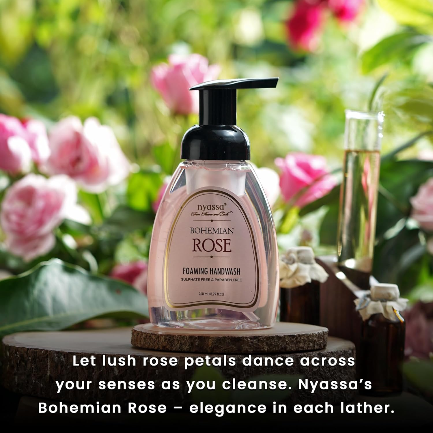 Nyassa Bohemian Rose Foaming Handwash 260Ml Sulphate and Paraben Free image number 2