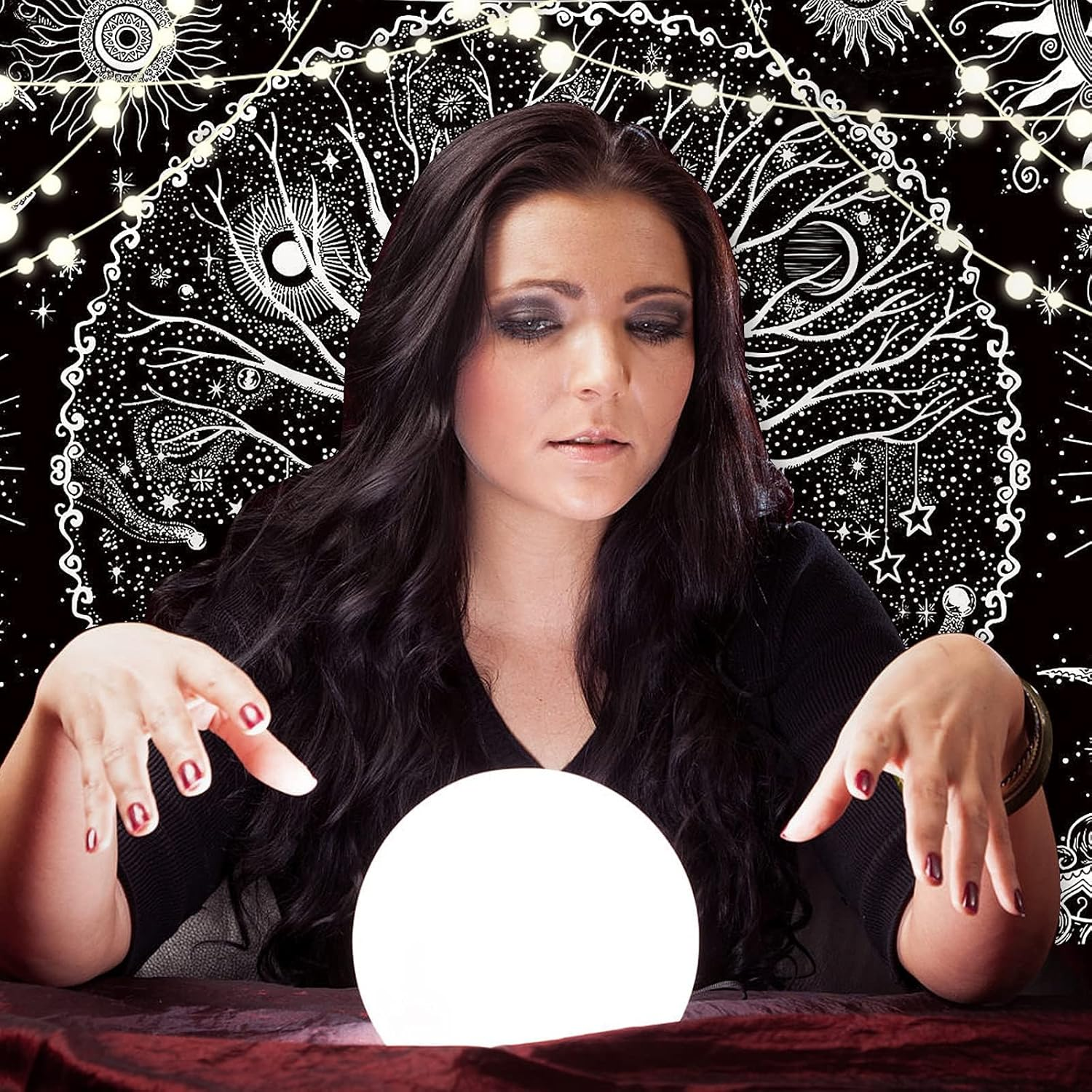 Tapestry Wall Hanging, Black and White Tree of Life Tapestries Moon Phases Tapestry for Living Room Bedspread Room Bedroom (L/150 X 200 Cm)