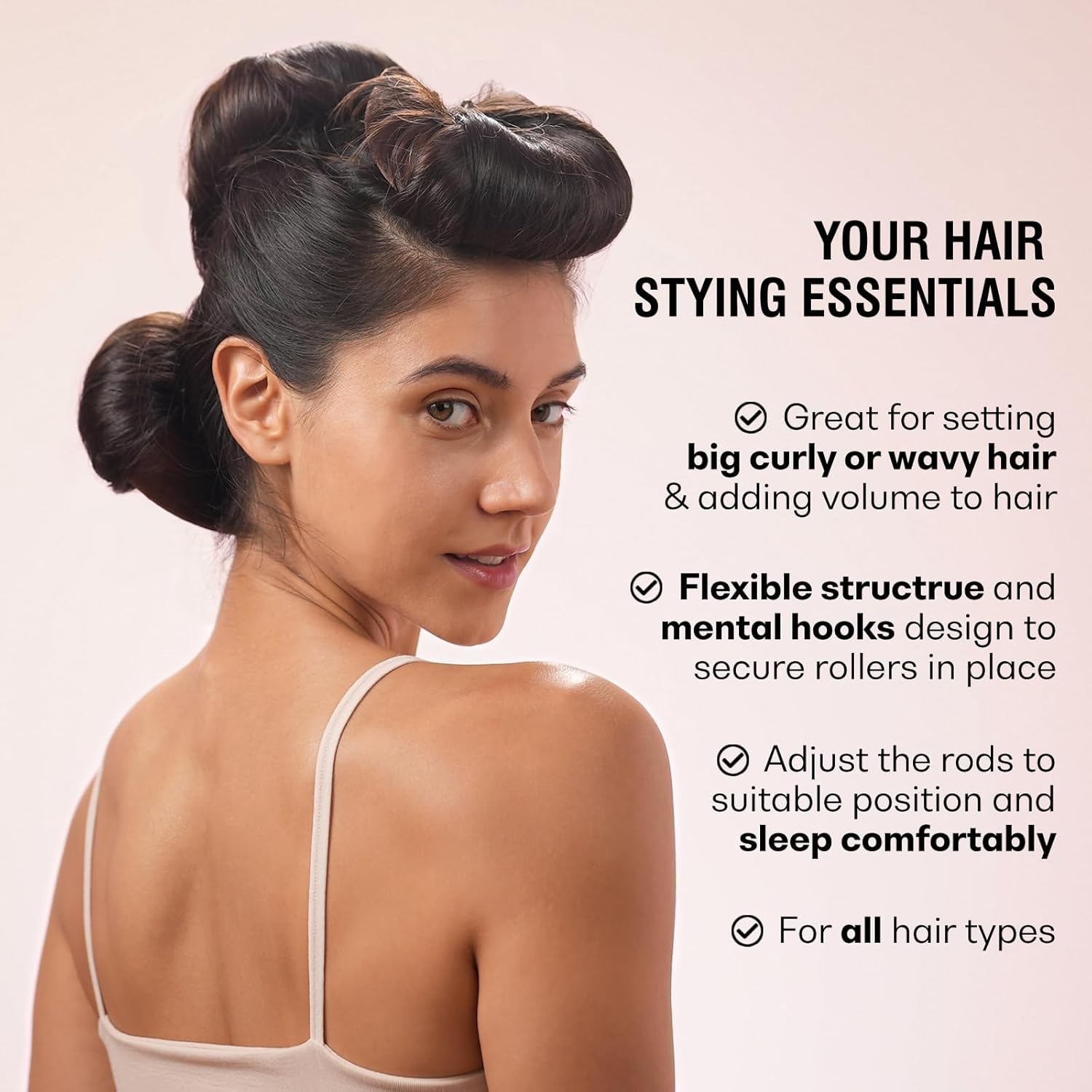 BLINKEEN Heatless Overnight Hair Curling Set with Scarf, Velvet Rods with Hook, No Heat Curlers All Hair Types, Jumbo Hair Rollers for Blowout Hair image number 2