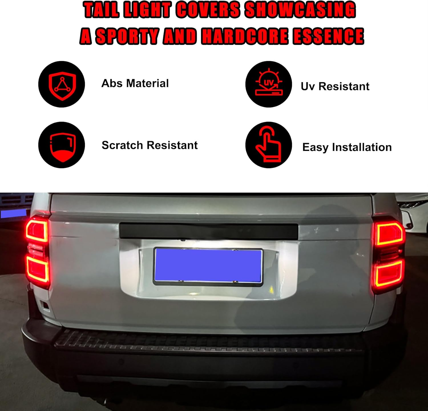 Venxykod Smoked Black Tail Light Cover for Toyota Land Cruiser Prado 250 J250 LC250 (2024-2025) Rear Light Protection Cover Tail Light Decorative Strip Frame image number 4