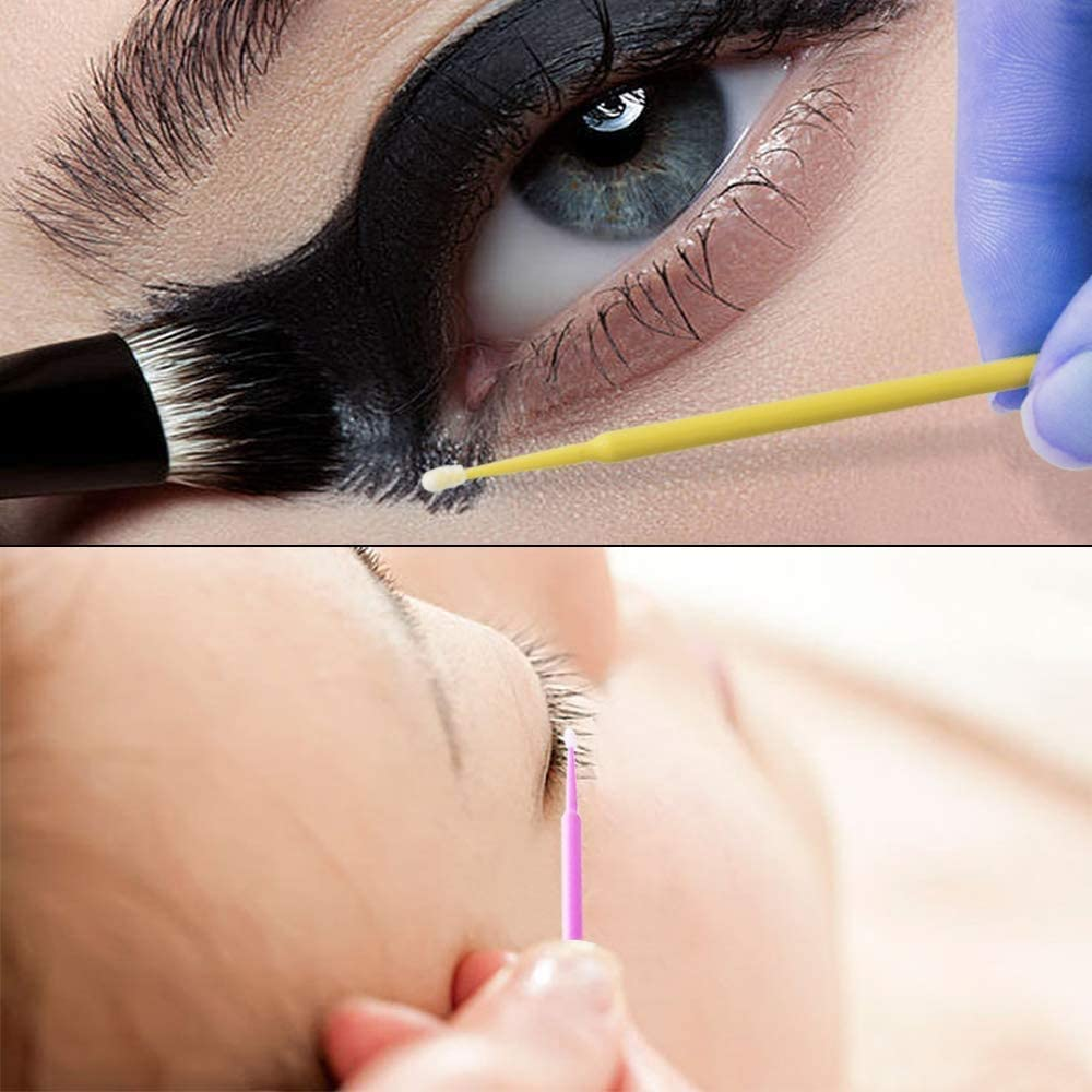 500 PCS Disposable Micro Applicator Brush Bendable Makeup Brush Mascara Brush Eyelash Brush Disposable Eyelash Mascara Brushes Wands Applicator Makeup Brush Kitsfor Eyelash Extensions, 5 Colors image number 6