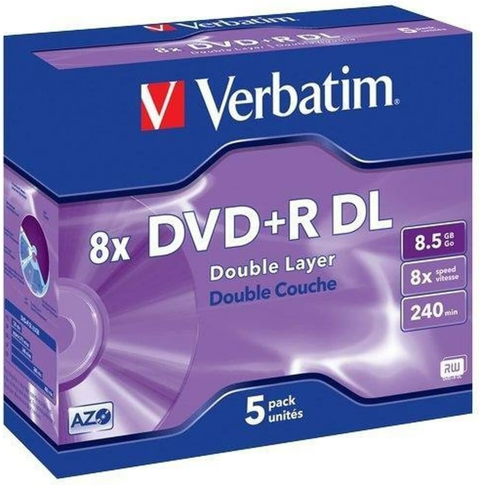 Verbatim DVD+R DL 8.5GB 5Pk Jewel Case 8X image number 1