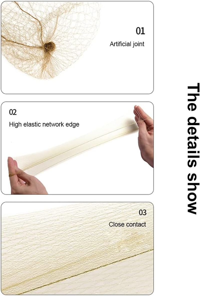 50 Pieces Invisible Hair Net Elastic Mesh Side Ties 10 Pieces Hair Clip Dancing Chignon Mesh Set Invisible Chignon Net for Women