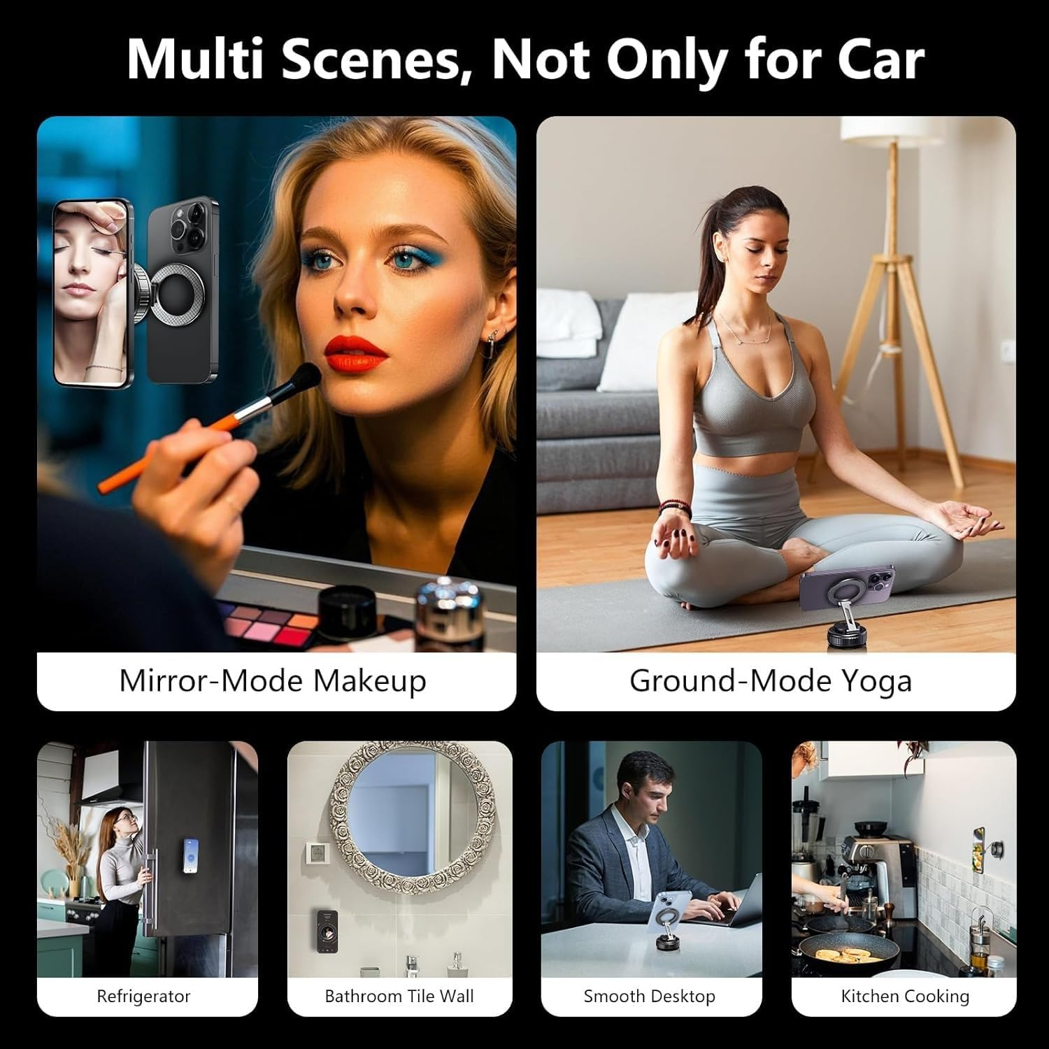 2025 Upgraded Magnetic Car Phone Holder,Ultra Vacuum Suction Cup Magnetic Car Phone Holder, 360&deg; Adjustable Foldable Car Phone Mount Compatible for Iphone/Android - Dashboard/Windshield/Gym Use image number 6