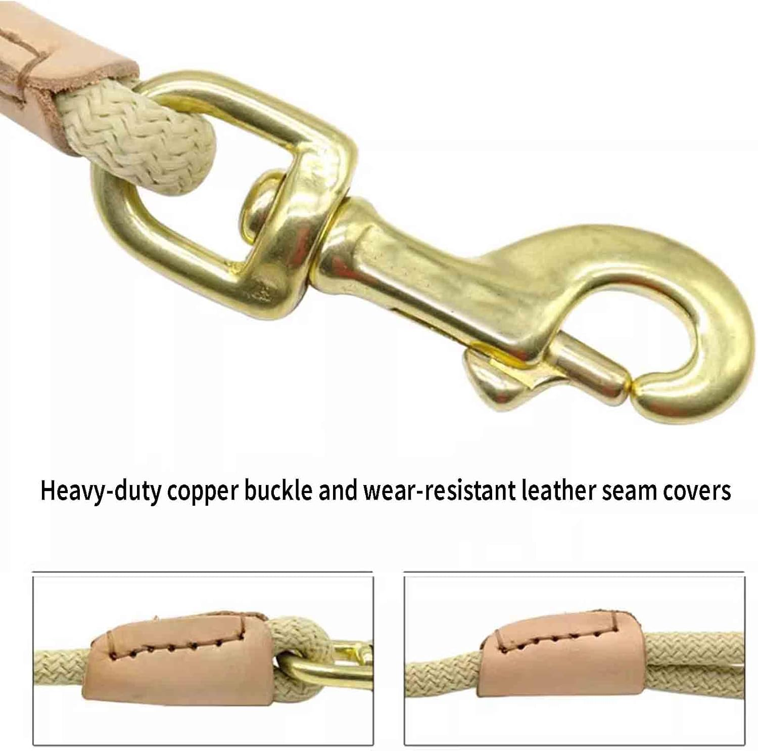 Rope Harnesses Dog Lead Dog Leads for Large Dogs for Medium Dogs Dog Leash Hook Long for Small Dogs Buckle Drawstring Hook and Loop Load Bearing Wear Resistant Nylon (Brown,10M) image number 2