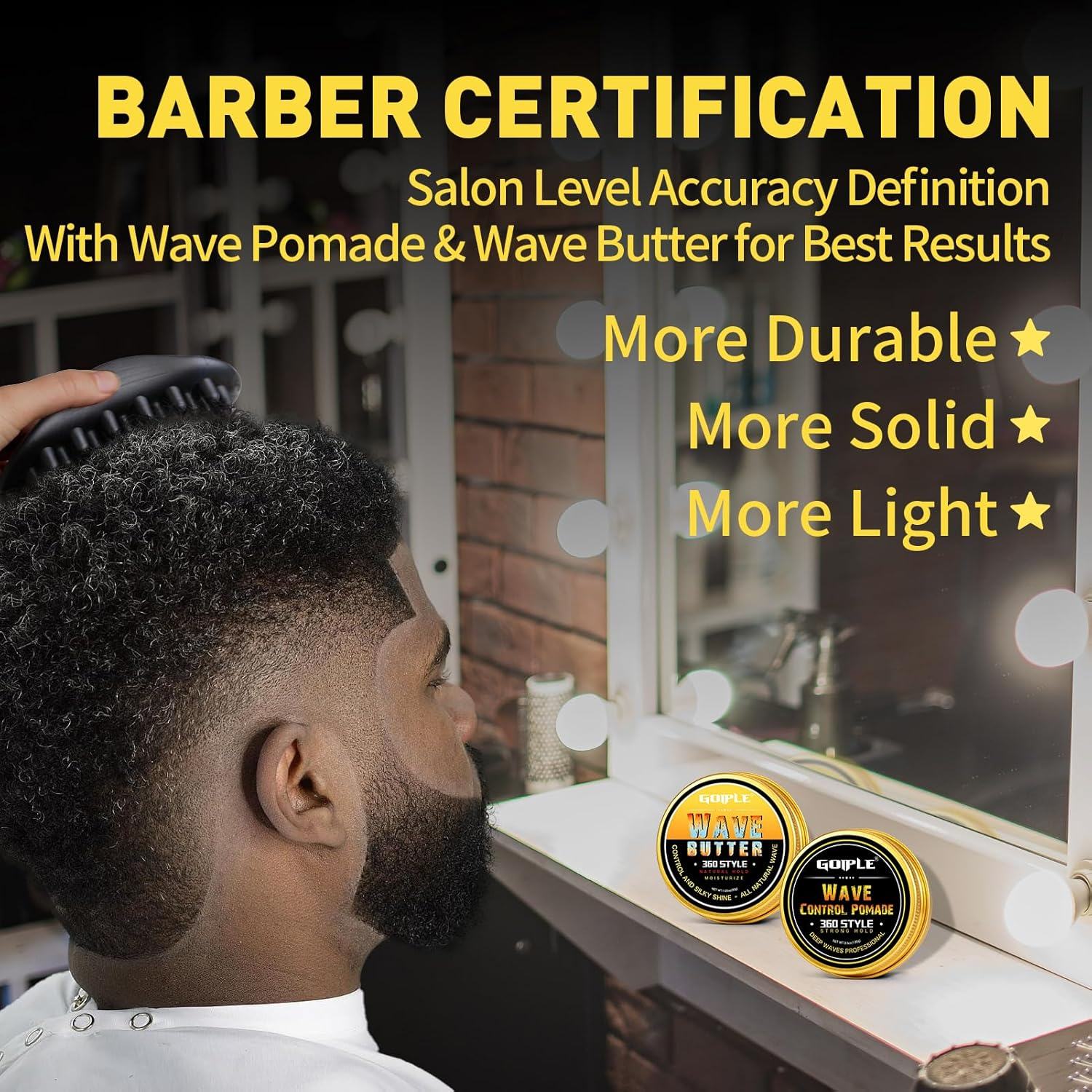 Wave Pomade Hair Twist Sponge Brush Twist Styler Brush for Black Men, Washable Afro Curl Sponge Racket for Barbers & Daily Use, Ideal for Curly Hair, Rubber Large Tooth Brush Hair Pomade Styling Set image number 1