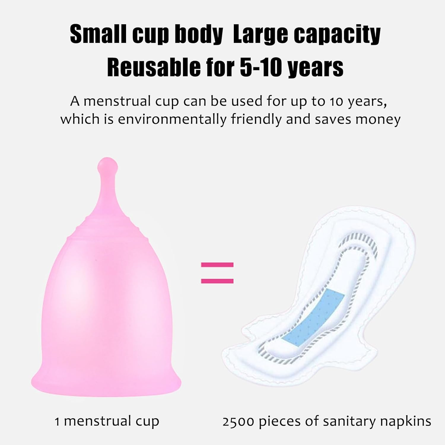Comfortable and Reusable Menstrual Cup - Menstrual Cups Set of 2 Period Cup Reusable Small Large Sizes Silicone Soft Cups -Leak-Free Alternative Menstrual Protection image number 6