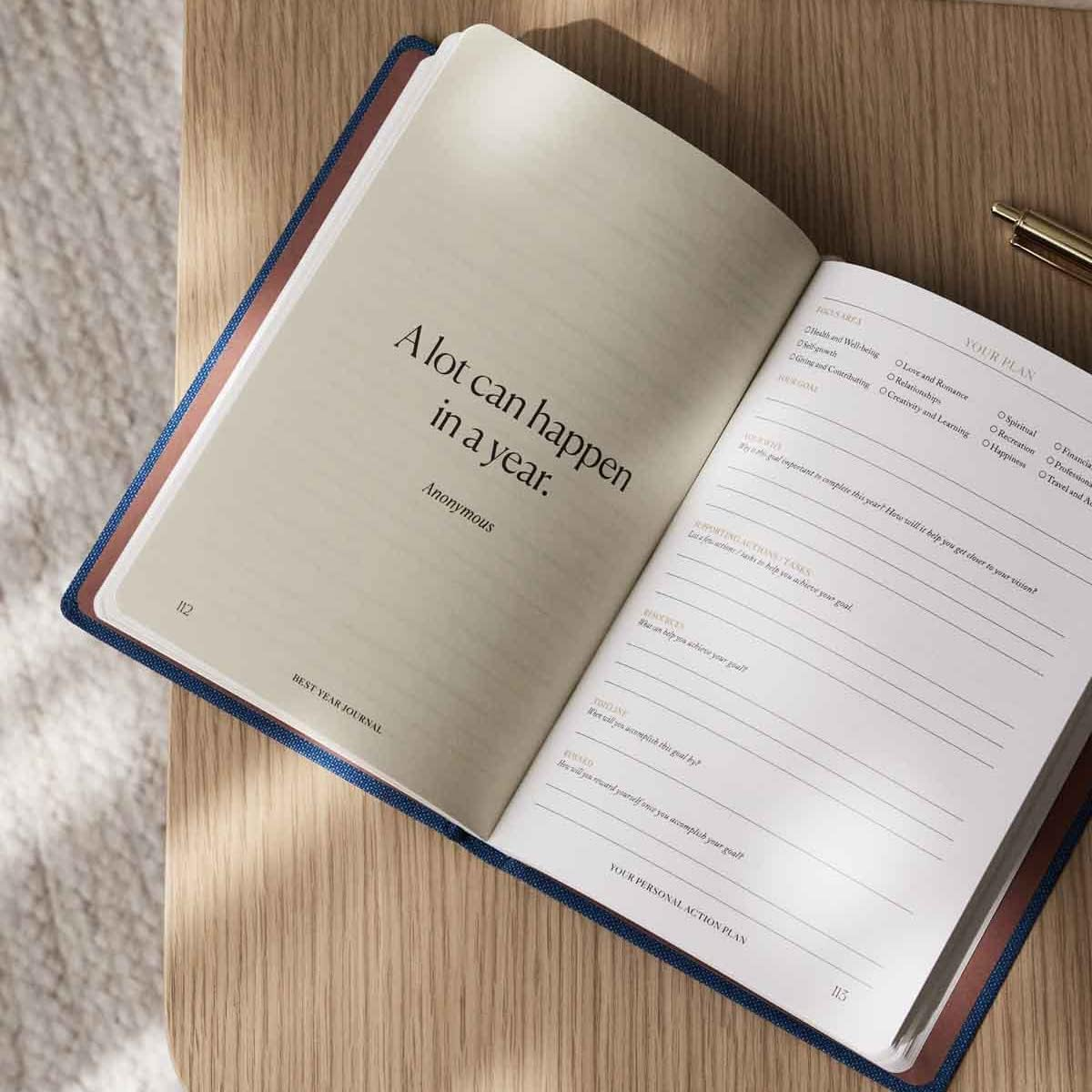 The Best Year Journal, 12-Month Productivity Planner, Journaling Supplies for Time-Management and Mindfulness, A5 Journal Notebook for Goal Setting and Reflection - Intelligent Change image number 2