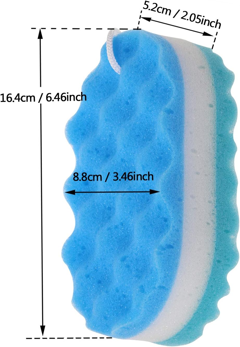 Tupalizy 3PCS Assorted Colors Soft Bath Sponge Body Scrubber for Bathing Exfoliating Shower Sponge for Women Men Kids Family Cleaning Scrubbing Washing Foam Sponge Large with Robe for Hanging Bathroom image number 4