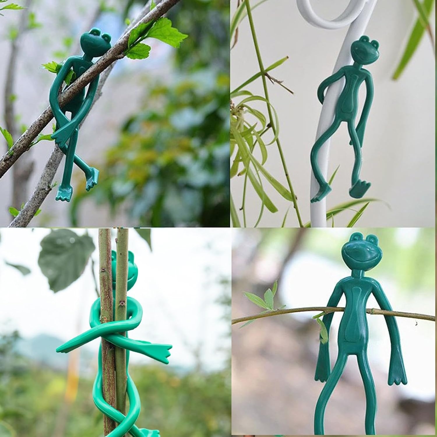 8Pcs Frog Garden Cable Ties, Tree Decorative Ties, Plant Ties for Climbing Plants, Green Twist Ties, Gardening Gifts, Garden Gifts, Frog Gift, Garden Ties for Plants Support Gardening Supplies image number 6