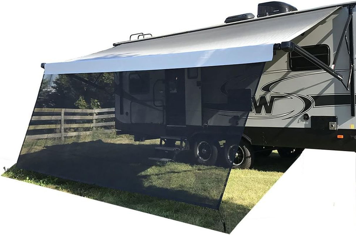 Tentproinc RV Awning Sun Shade 8'X15'3'' Black Mesh Screen Sunshade UV Blocker Complete Kits image number 6