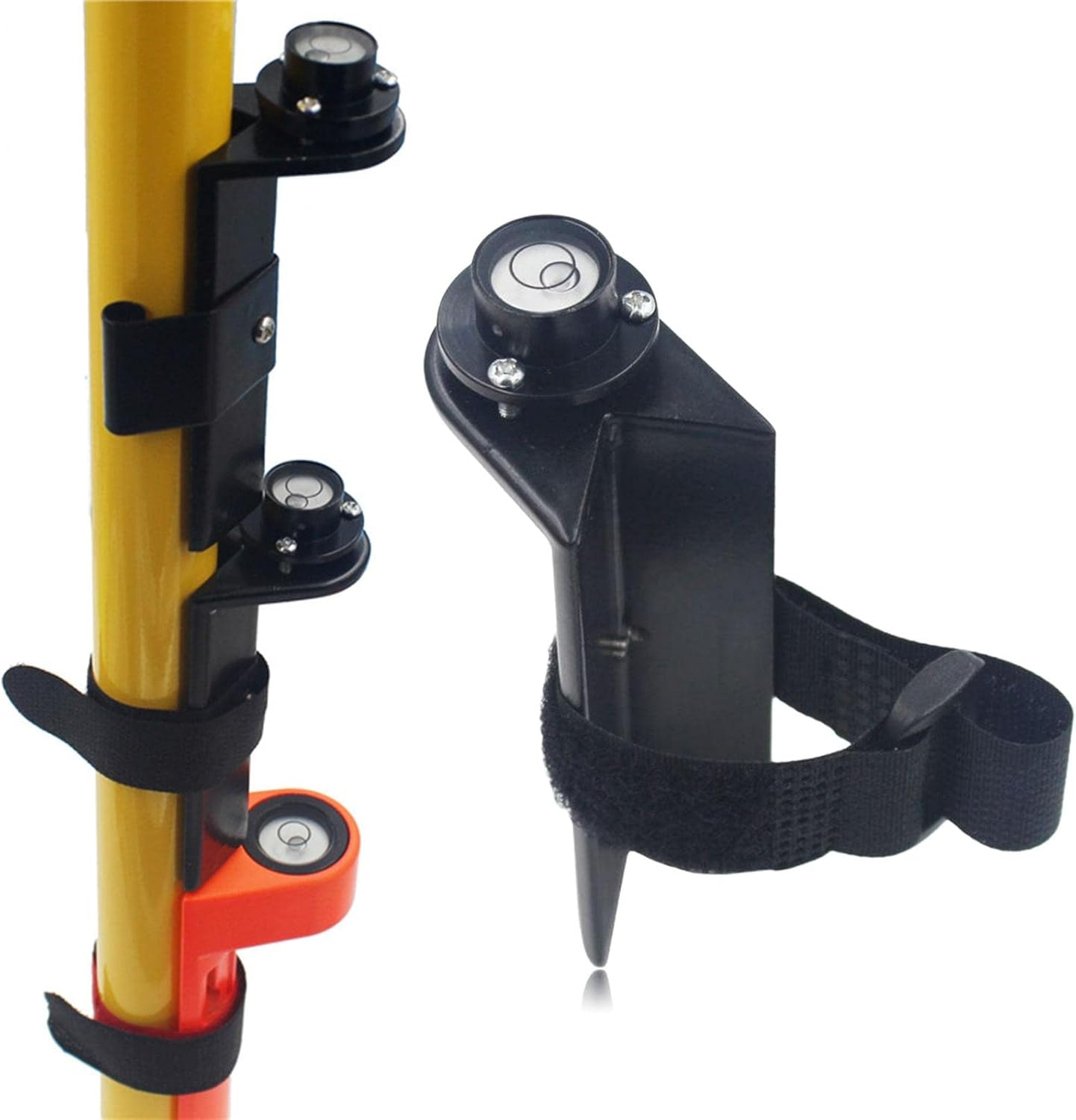 Baoblaze Grade Rod Level Bubble Level Centering Pole Carbon Fiber Pole for round Rod Tower Ruler - Black with Tie image number 5