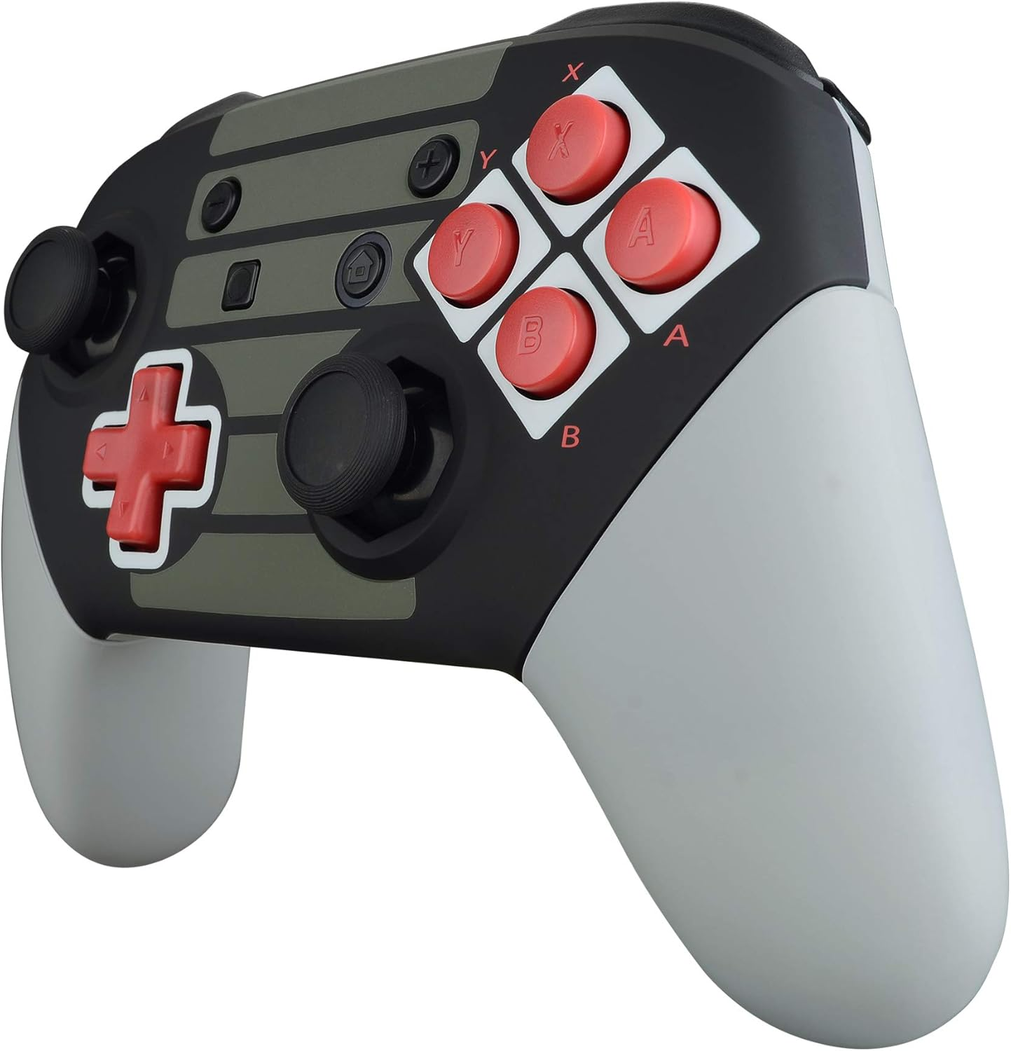 Extremerate Classic NES Style Faceplate Backplate Handles Cover, Octagonal Gated Sticks Design DIY Replacement Grip Housing Shell for Nintendo Switch Pro Controller- Controller NOT Included - Classic Nes Style image number 3