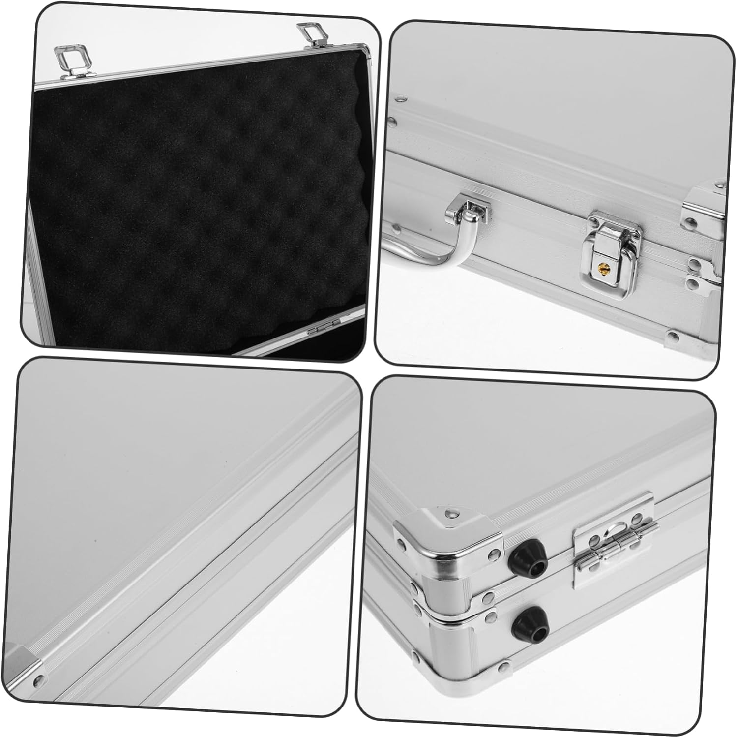 WHAMVOX Aluminum Alloy Shockproof Tool Box Foam Insert Portable Medicine Carrying Case Lockable Storage Suitcase for Outdoor Travel and Instrument Accessories 36X27.5X7Cm image number 6