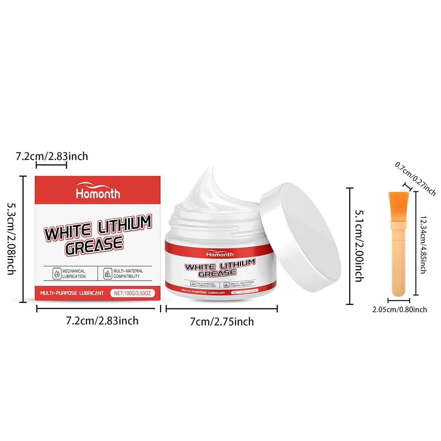 Silicone Grease for O Rings - Multi-Purpose Lubricant with Brush,Lube Sealant Long-Lasting for Car Mechanics Marine Hinges Truck Gears Boat Garage Farm image number 5