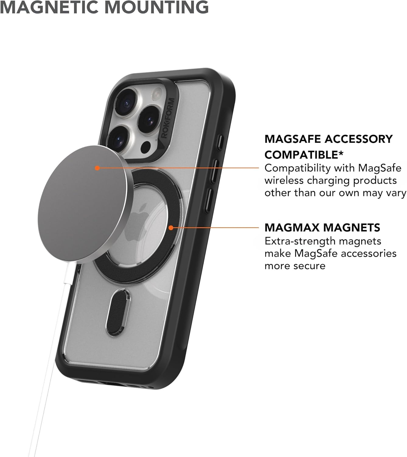 Rokform Slim Case Compatible with the Iphone 16 Pro, Drop Tested Armor (Clear) image number 2