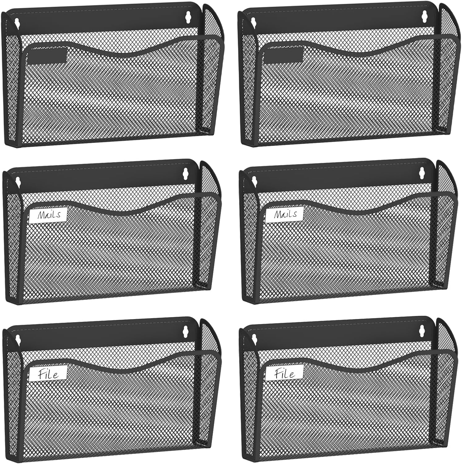 BOHDK Wall File Organizer, Mesh Hanging File Organizer, Home Office Organization and Storage, 3 Single Pockets Document Magazine Rack image number 4