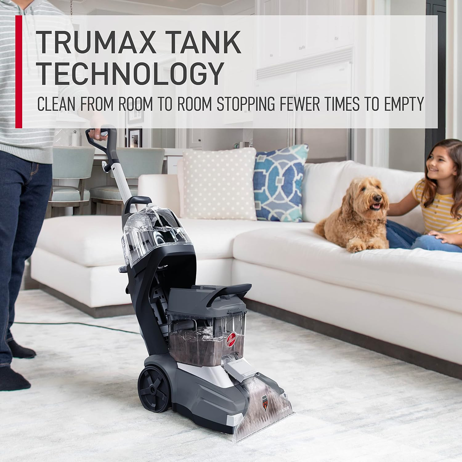 Hoover Powerscrub XL Carpet Washer, Upright Machine, Maximum Extraction, Quick Dry image number 1