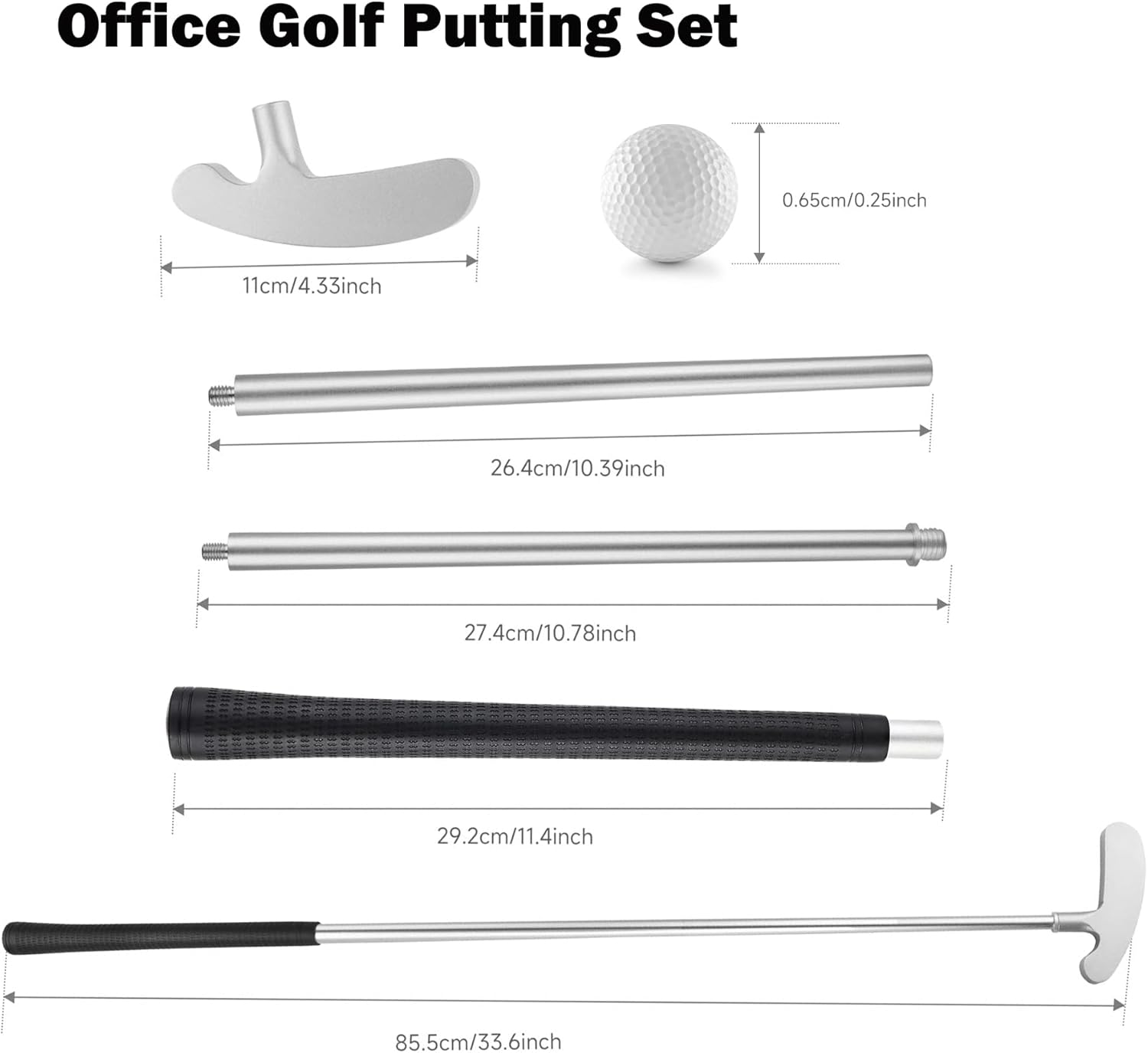 Golf Putters, Two Way Putters for Men Women, Right/Left Handed, Mini Club Golf Set for Children Teenagers, Indoor Golf Set with 2 Golf Balls for Any Putting Green Mat Home Office image number 2