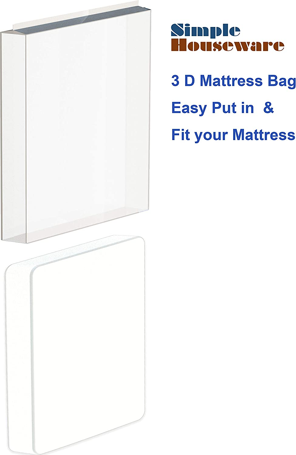 Simple Houseware Queen Size Mattress Clear Plastic Bag image number 3