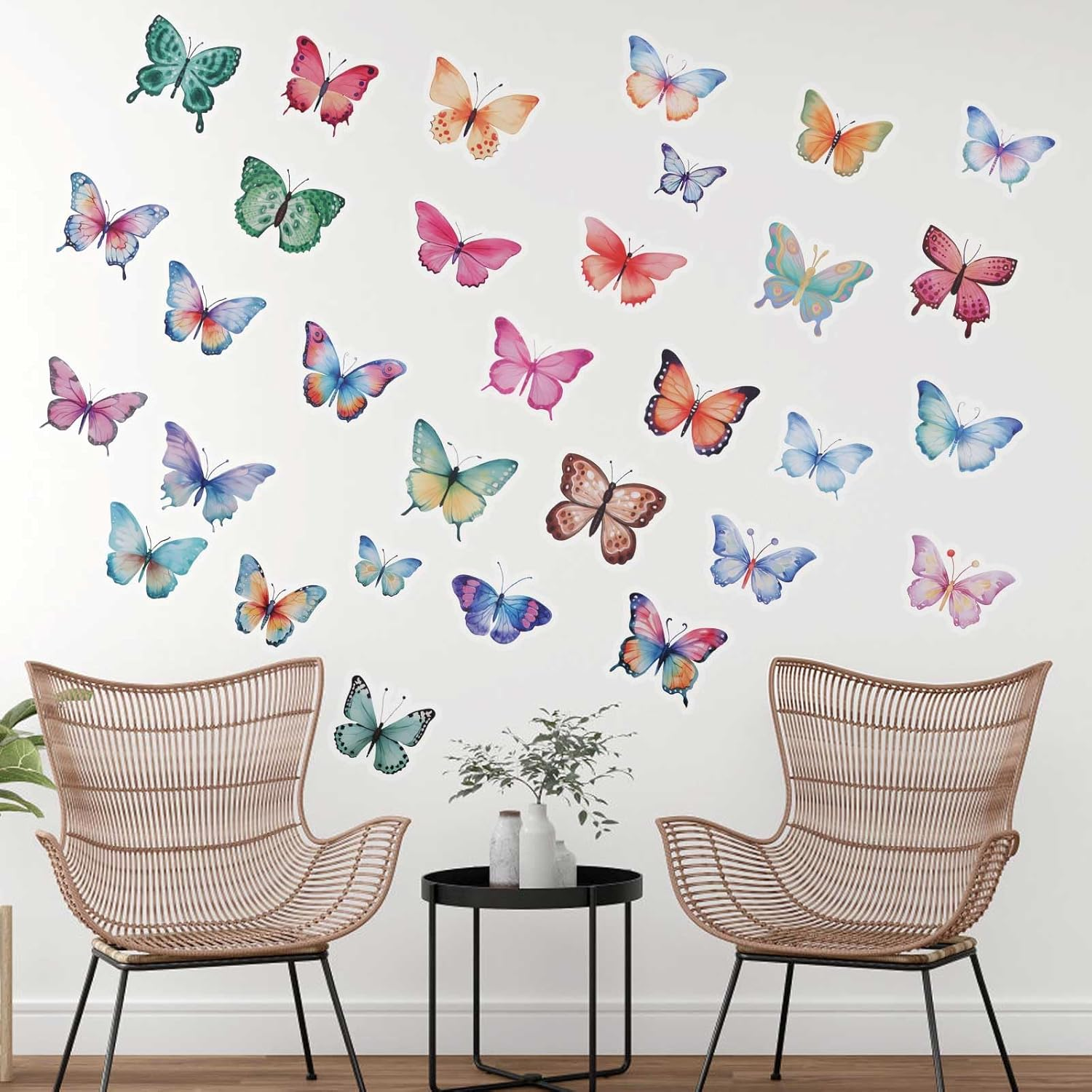 8Pcs Butterfly Wall Stickers, Big Butterfly Decorations for Wall Butterfly Room Decor Big Butterfly Decal Large Butterfly Decorations for Bedroom Nursery Room D&eacute;cor