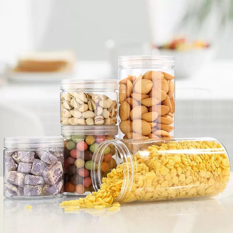 JCQMZB 20 Pack 4Oz round Plastic Jars with Lids Empty Clear Slime Containers,Wide-Mouth Refillable Storage Containers for Cosmetics,Lotion,Food Storage image number 5
