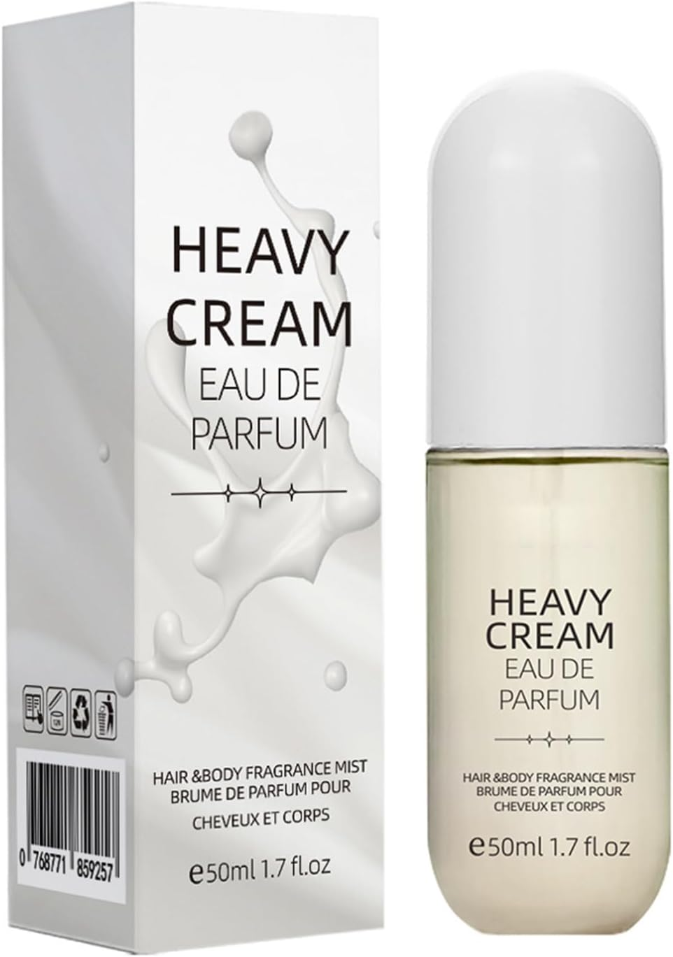 Inhzoy Fresh and Creamy Perfume Mist for Women Alcohol Free Long Lasting Fragrance Spray for Use on Both Body and Hair White One Size